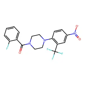 (2-Fluorophenyl)-[4-[4-nitro-2-(trifluoromethyl)phenyl]piperazin-1-yl]methanone structure