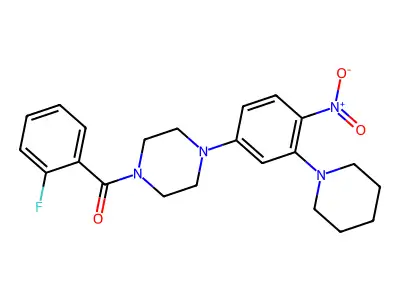 (2-Fluorophenyl)-[4-(4-nitro-3-piperidin-1-ylphenyl)piperazin-1-yl]methanone structure