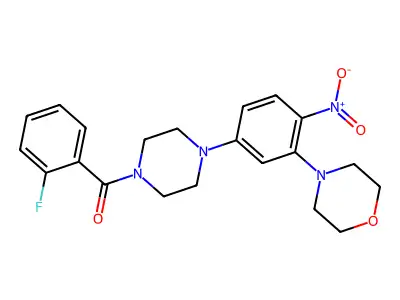 (2-Fluorophenyl)-[4-(3-morpholin-4-yl-4-nitrophenyl)piperazin-1-yl]methanone structure