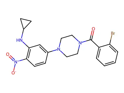 (2-Bromophenyl)-[4-[3-(cyclopropylamino)-4-nitrophenyl]piperazin-1-yl]methanone structure