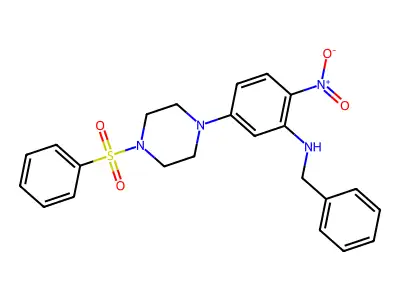 5-[4-(benzenesulfonyl)piperazin-1-yl]-N-benzyl-2-nitroaniline structure