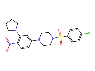 1-(4-Chlorophenyl)sulfonyl-4-(4-nitro-3-pyrrolidin-1-ylphenyl)piperazine structure