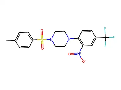 1-(4-Methylphenyl)sulfonyl-4-[2-nitro-4-(trifluoromethyl)phenyl]piperazine structure