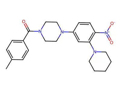 (4-Methylphenyl)-[4-(4-nitro-3-piperidin-1-ylphenyl)piperazin-1-yl]methanone structure