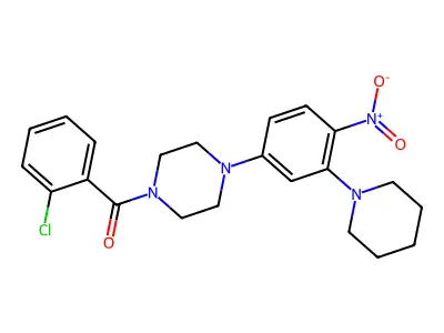 (2-Chlorophenyl)-[4-(4-nitro-3-piperidin-1-ylphenyl)piperazin-1-yl]methanone structure