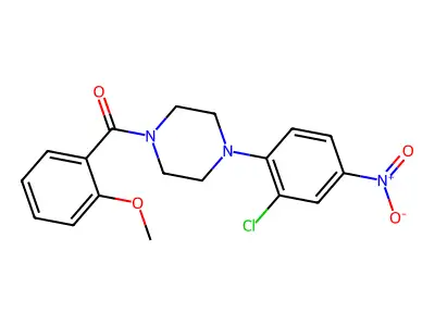 1-(2-Chloro-4-nitrophenyl)-4-(2-methoxybenzoyl)piperazine structure
