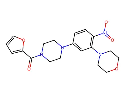 Furan-2-yl-[4-(3-morpholin-4-yl-4-nitrophenyl)piperazin-1-yl]methanone structure