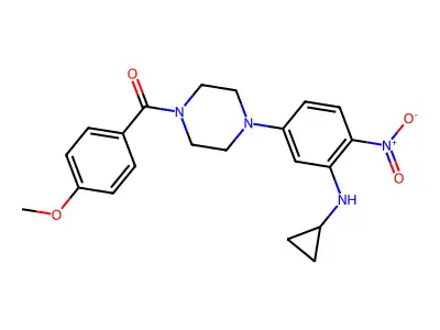 [4-[3-(cyclopropylamino)-4-nitrophenyl]piperazin-1-yl]-(4-methoxyphenyl)methanone structure