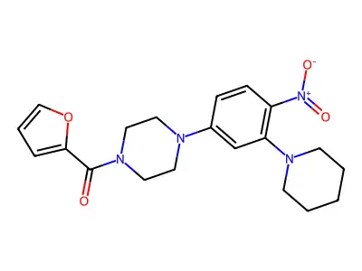 Furan-2-yl-[4-(4-nitro-3-piperidin-1-ylphenyl)piperazin-1-yl]methanone structure