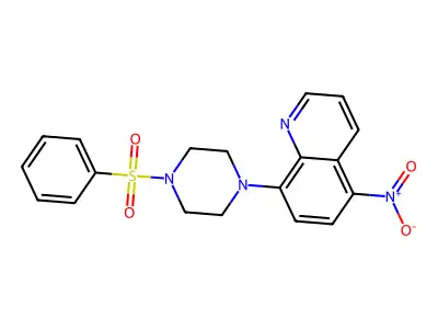 8-[4-(Benzenesulfonyl)piperazin-1-yl]-5-nitroquinoline structure