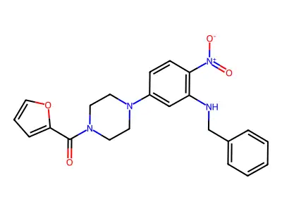 [4-[3-(Benzylamino)-4-nitrophenyl]piperazin-1-yl]-(furan-2-yl)methanone structure