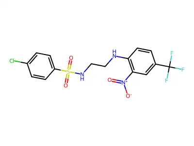 4-chloro-N-[2-[2-nitro-4-(trifluoromethyl)anilino]ethyl]benzenesulfonamide structure
