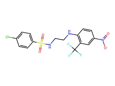 4-chloro-N-[2-[4-nitro-2-(trifluoromethyl)anilino]ethyl]benzenesulfonamide structure