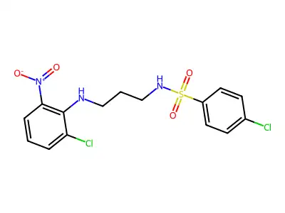 4-chloro-N-[3-(2-chloro-6-nitroanilino)propyl]benzenesulfonamide structure