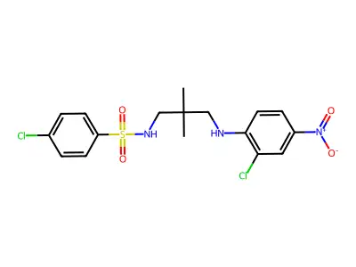 4-chloro-N-[3-(2-chloro-4-nitroanilino)-2,2-dimethylpropyl]benzenesulfonamide structure