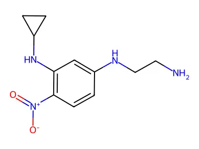 N-(2-aminoethyl)-N-[3-(cyclopropylamino)-4-nitrophenyl]amine structure