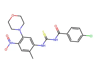 4-Chloro-N-[[[2-methyl-5-(4-morpholinyl)-4-nitrophenyl]amino]thioxomethyl]benzamide structure