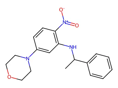 5-morpholin-4-yl-2-nitro-N-(1-phenylethyl)aniline structure
