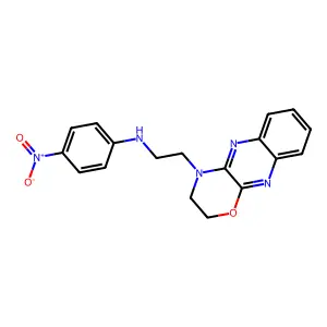 N-[2-(2,3-dihydro-[1,4]oxazino[3,2-b]quinoxalin-4-yl)ethyl]-4-nitroaniline structure