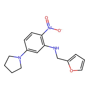 N-(furan-2-ylmethyl)-2-nitro-5-pyrrolidin-1-ylaniline structure