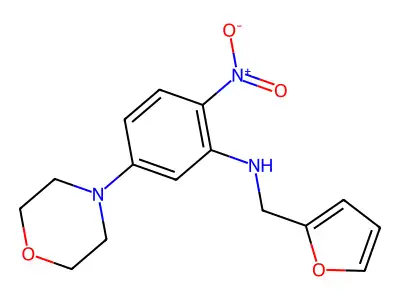 N-(furan-2-ylmethyl)-5-morpholin-4-yl-2-nitroaniline structure