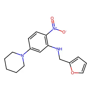 N-(2-Nitro-5-(1-piperidinyl)phenyl)-2-furanmethanamine structure
