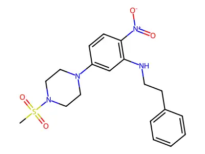 1-{4-Nitro-3-[(2-phenylethyl)amino]phenyl}-4-(methylsulfonyl)piperazine structure