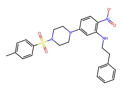 2-nitro-N-phenethyl-5-(4-tosylpiperazin-1-yl)aniline structure