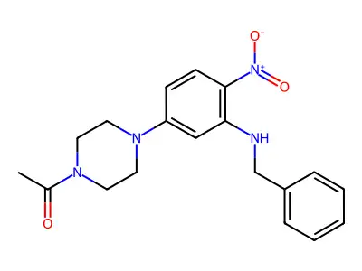 1-[4-[3-(Benzylamino)-4-nitrophenyl]piperazin-1-yl]ethanone structure