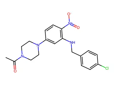 1-[4-[3-[(4-Chlorophenyl)methylamino]-4-nitrophenyl]piperazin-1-yl]ethanone structure