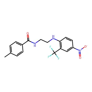4-methyl-N-[2-[4-nitro-2-(trifluoromethyl)anilino]ethyl]benzamide structure
