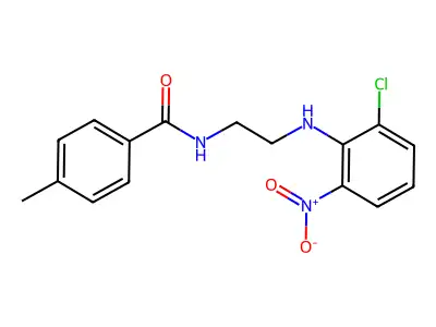 N-{2-[(2-chloro-6-nitrophenyl)amino]ethyl}-4-methylbenzamide structure