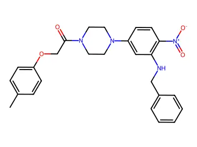 1-[4-[3-(Benzylamino)-4-nitrophenyl]piperazin-1-yl]-2-(4-methylphenoxy)ethanone structure
