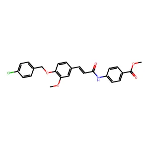 (E)-methyl 4-(3-(4-((4-chlorobenzyl)oxy)-3-methoxyphenyl)acrylamido)benzoate structure