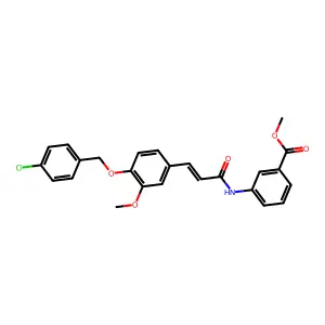 methyl 3-{[(2E)-3-{4-[(4-chlorobenzyl)oxy]-3-methoxyphenyl}prop-2-enoyl]amino}benzoate structure
