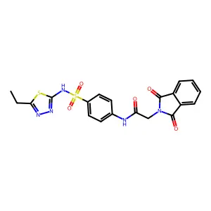 2-(1,3-dioxoisoindolin-2-yl)-N-(4-(N-(5-ethyl-1,3,4-thiadiazol-2-yl)sulfamoyl)phenyl)acetamide structure