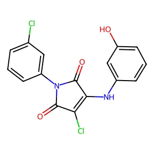 3-Chloro-1-(3-chlorophenyl)-4-(3-hydroxyanilino)pyrrole-2,5-dione structure