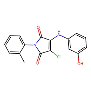 3-Chloro-4-(3-hydroxyanilino)-1-(2-methylphenyl)pyrrole-2,5-dione structure