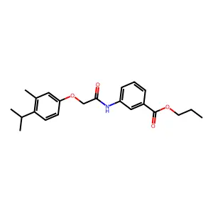 Propyl 3-{[(4-isopropyl-3-methylphenoxy)acetyl]amino}benzoate structure