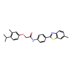 2-(4-isopropyl-3-methylphenoxy)-N-[4-(6-methyl-1,3-benzothiazol-2-yl)phenyl]acetamide structure