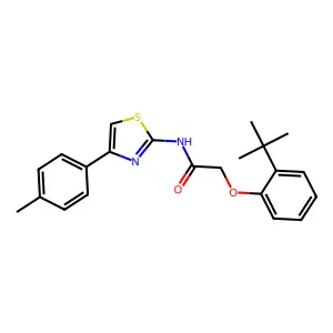 2-(2-tert-butylphenoxy)-N-[4-(4-methylphenyl)-1,3-thiazol-2-yl]acetamide structure