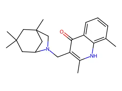 2,8-dimethyl-3-[(1,3,3-trimethyl-6-azabicyclo[3.2.1]oct-6-yl)methyl]-4-quinolinol structure