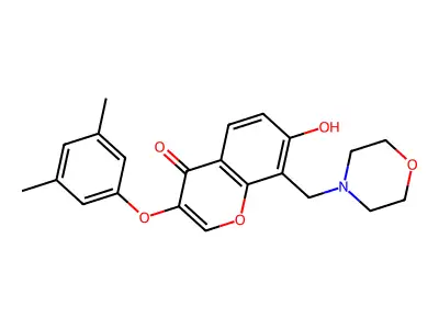 3-(3,5-Dimethylphenoxy)-7-hydroxy-8-(morpholin-4-ylmethyl)chromen-4-one structure
