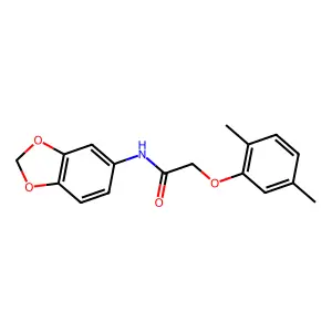 N-(1,3-benzodioxol-5-yl)-2-(2,5-dimethylphenoxy)acetamide structure