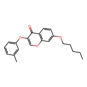 3-(3-methylphenoxy)-7-(pentyloxy)-4H-chromen-4-one structure