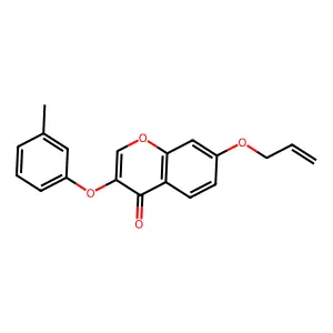 3-(3-Methylphenoxy)-7-prop-2-enoxychromen-4-one structure