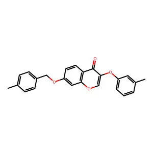 3-(3-Methylphenoxy)-7-[(4-methylphenyl)methoxy]chromen-4-one structure