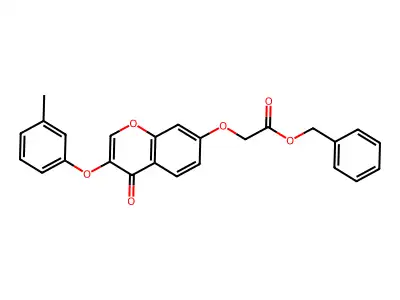 benzyl {[3-(3-methylphenoxy)-4-oxo-4H-chromen-7-yl]oxy}acetate structure