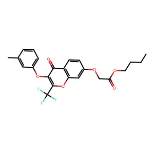 Butyl 2-[3-(3-methylphenoxy)-4-oxo-2-(trifluoromethyl)chromen-7-yloxy]acetate structure