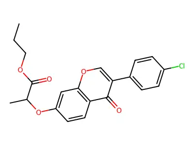 propyl 2-((3-(4-chlorophenyl)-4-oxo-4H-chromen-7-yl)oxy)propanoate structure